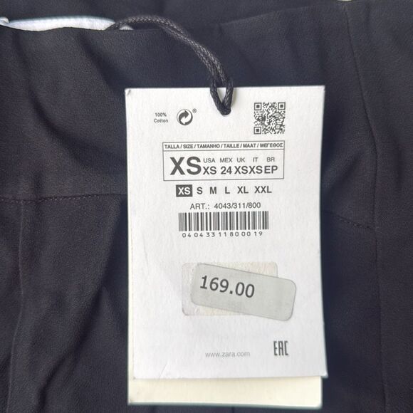 Zara Narciso Rodriguez wide leg pants Black XS NWT - Picture 4 of 5